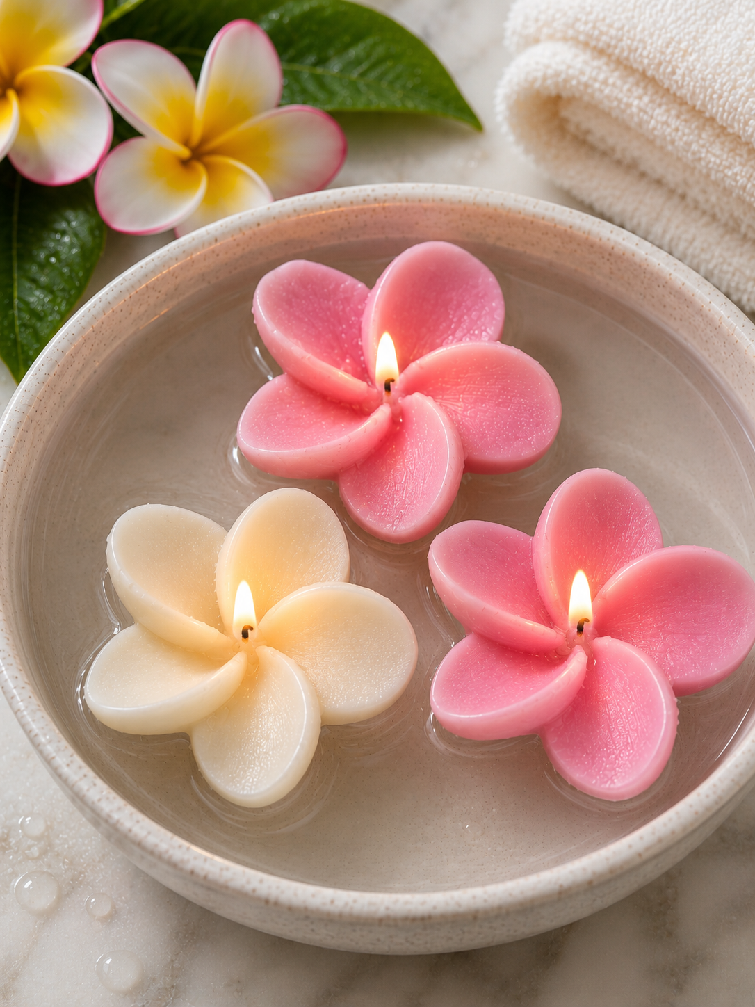 Plumeria floating candles